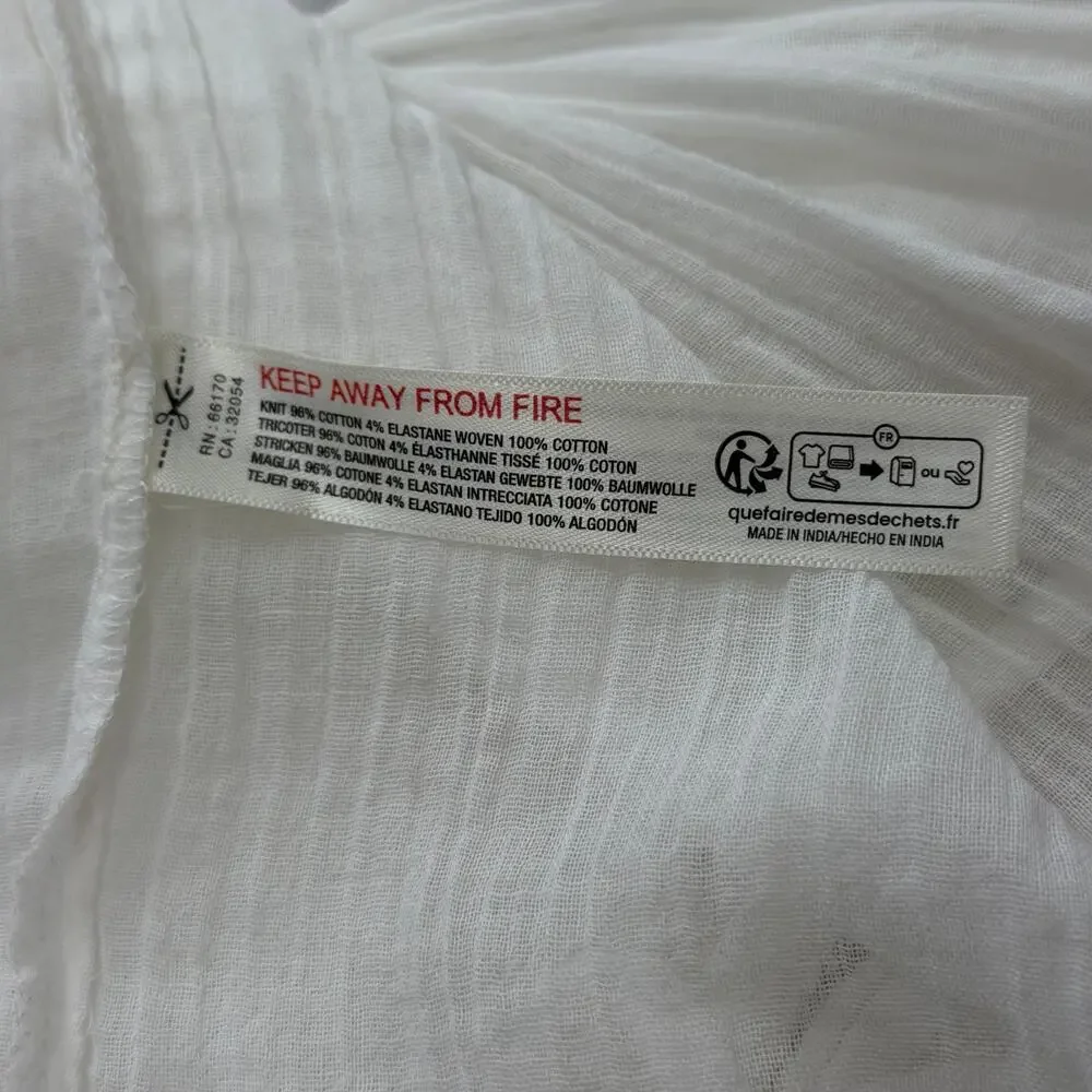 Free People Free-est Babydoll Layered Tank Top Ivory White Size Medium Cotton